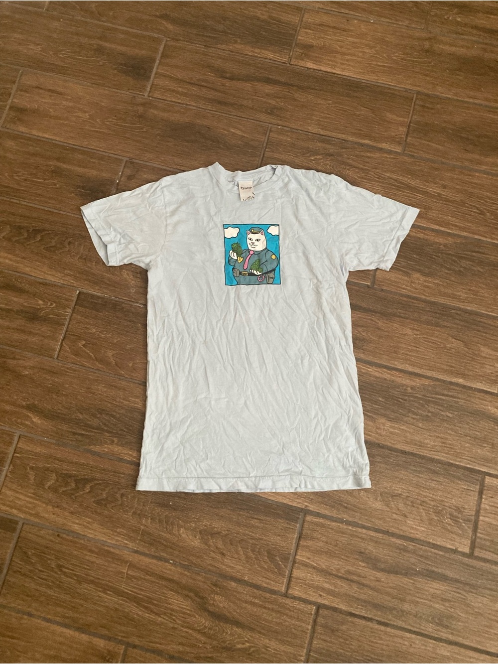 Rip N Dip cyan light blue t shirt